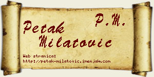 Petak Milatović vizit kartica